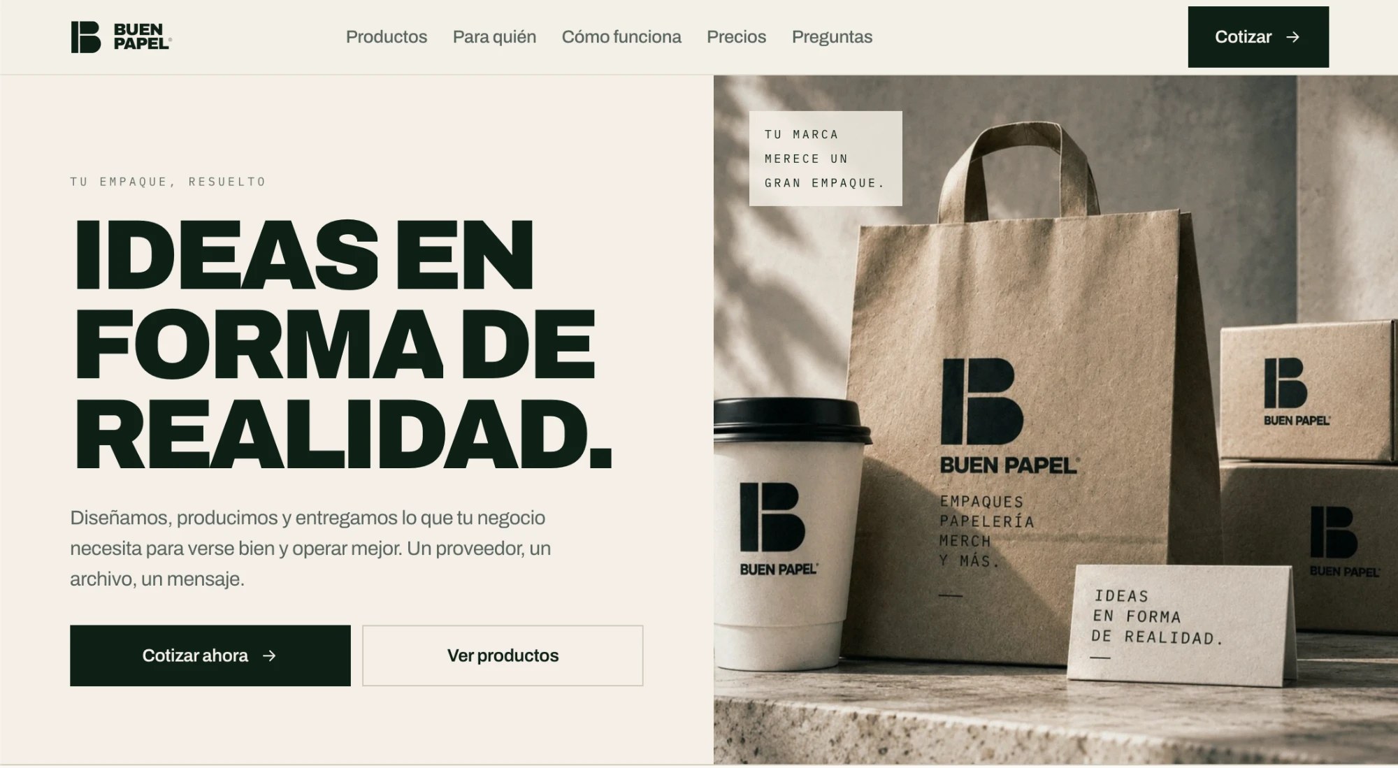 BUENPAPEL · captura del sitio