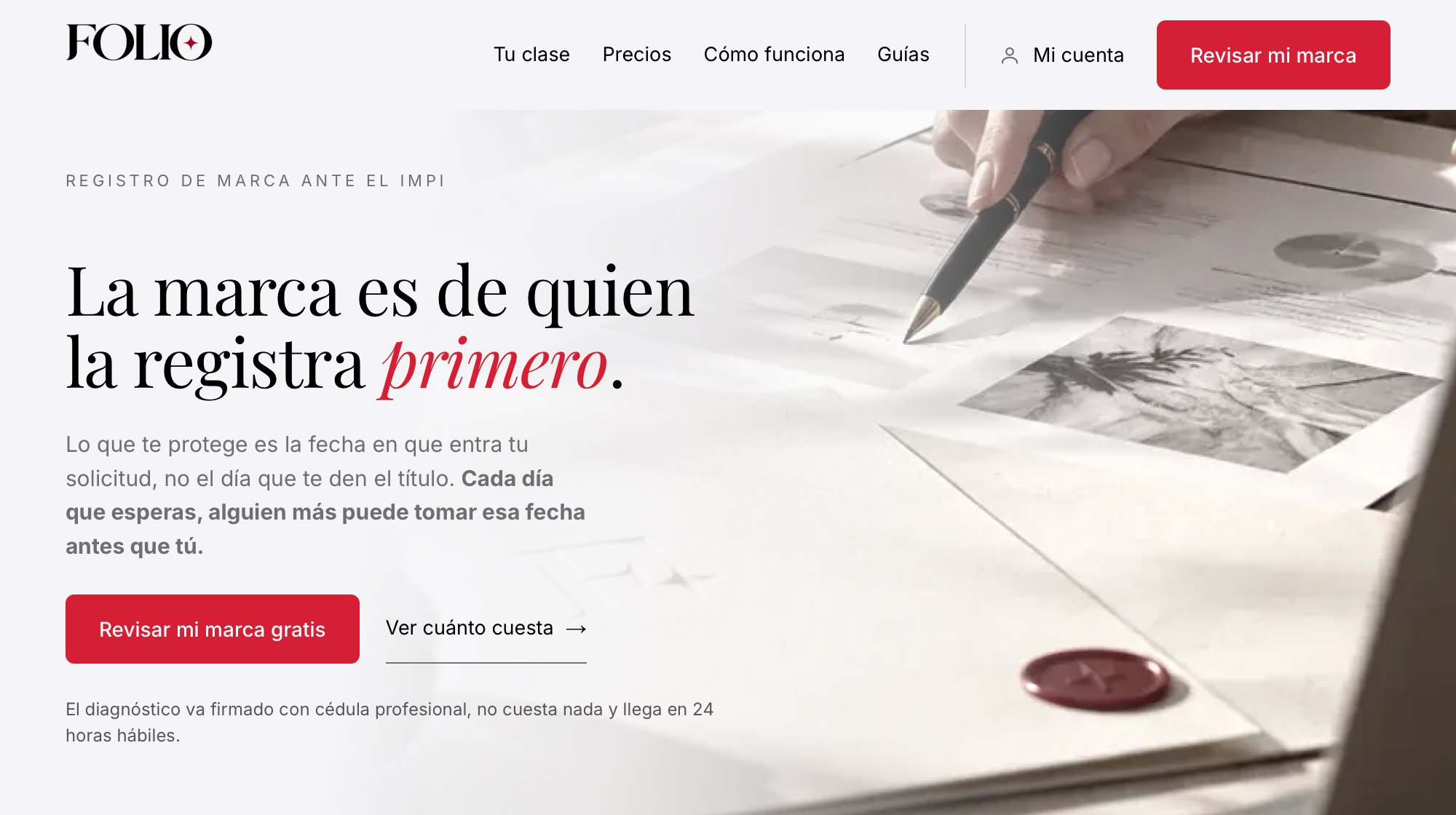 FOLIO · captura del sitio