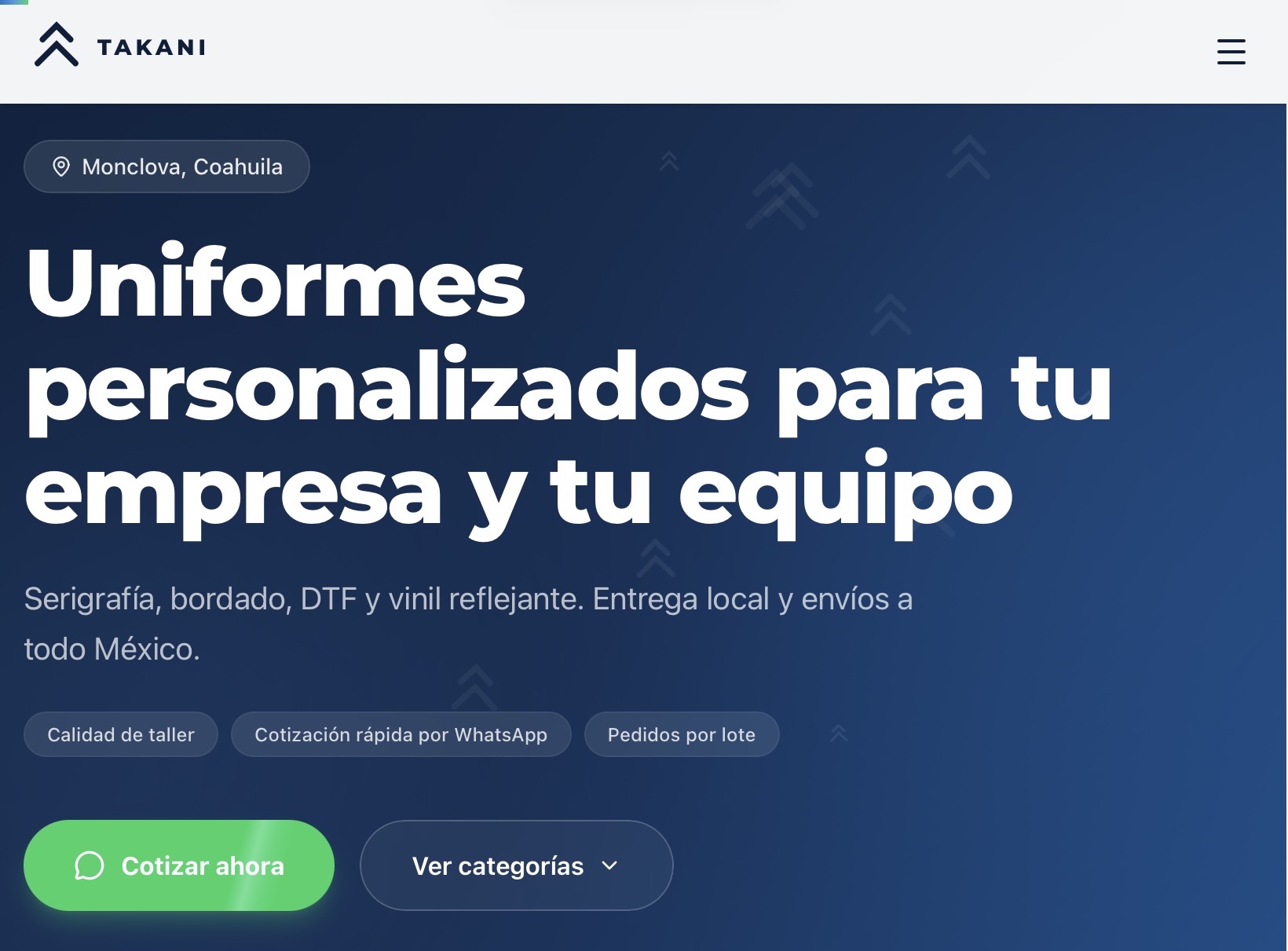 TAKANI · captura del sitio